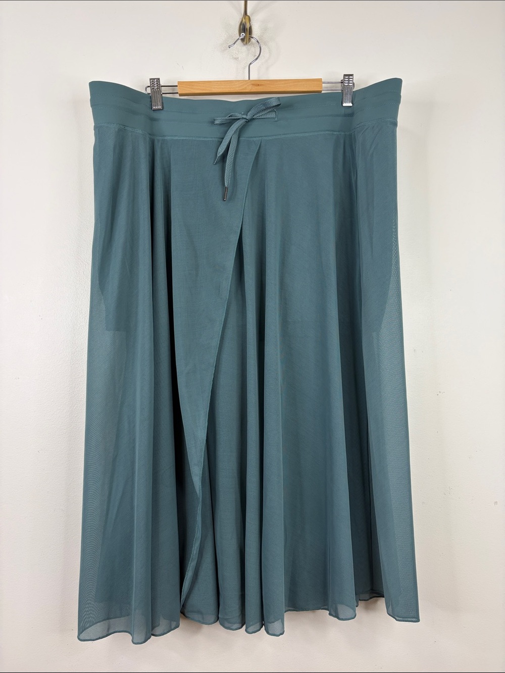 New Halara Skirt Womens 2X Sage Green Blue Mesh 2 in 1 Shorts Maxi Wrap Skort
